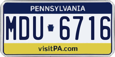 PA license plate MDU6716