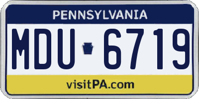 PA license plate MDU6719