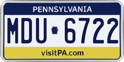 PA license plate MDU6722