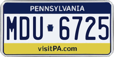 PA license plate MDU6725
