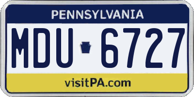 PA license plate MDU6727