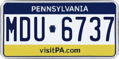 PA license plate MDU6737