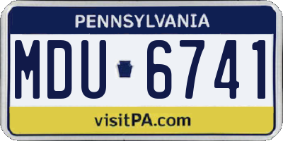 PA license plate MDU6741
