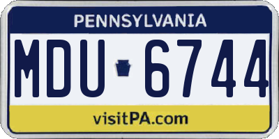 PA license plate MDU6744