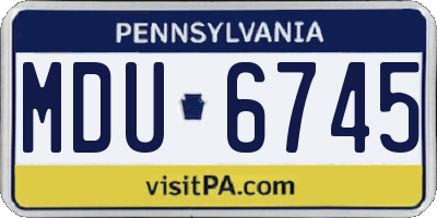 PA license plate MDU6745