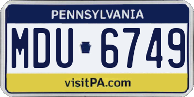 PA license plate MDU6749
