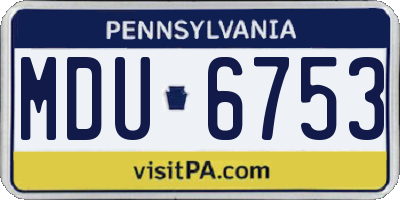PA license plate MDU6753