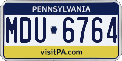 PA license plate MDU6764