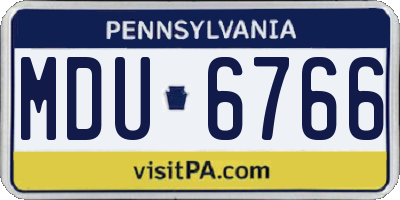 PA license plate MDU6766