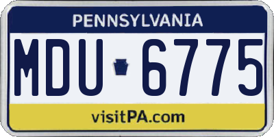PA license plate MDU6775