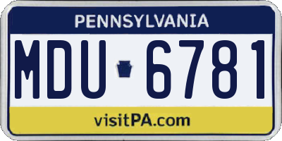 PA license plate MDU6781