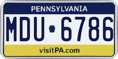 PA license plate MDU6786