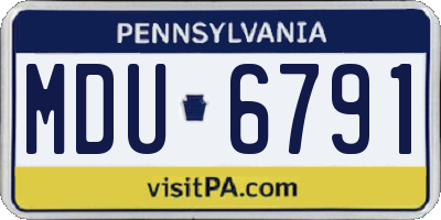 PA license plate MDU6791