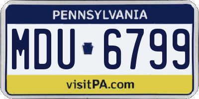 PA license plate MDU6799
