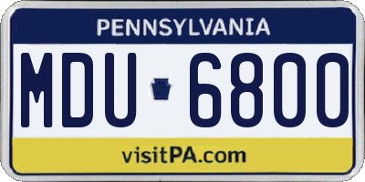 PA license plate MDU6800