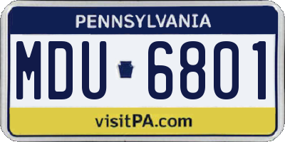 PA license plate MDU6801