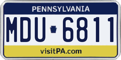 PA license plate MDU6811