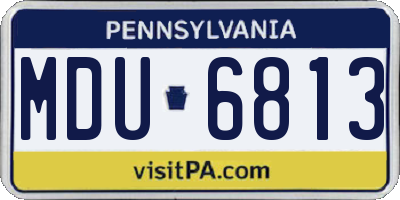 PA license plate MDU6813