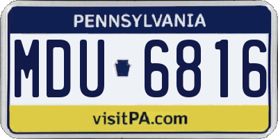 PA license plate MDU6816