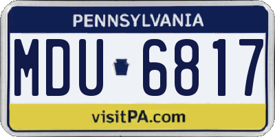 PA license plate MDU6817