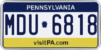 PA license plate MDU6818