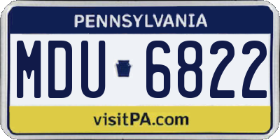 PA license plate MDU6822