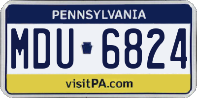 PA license plate MDU6824