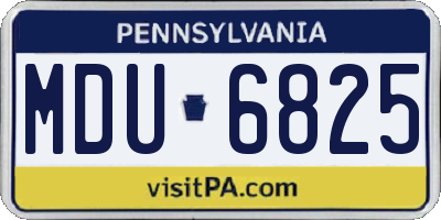 PA license plate MDU6825