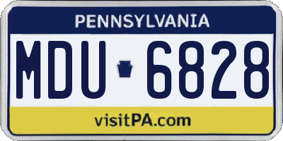 PA license plate MDU6828