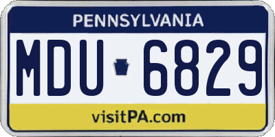 PA license plate MDU6829