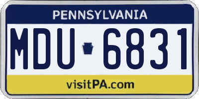 PA license plate MDU6831