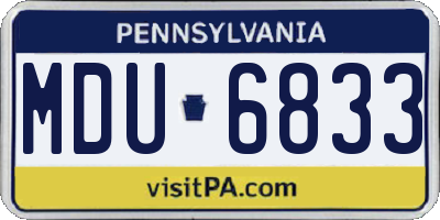PA license plate MDU6833