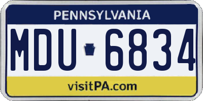 PA license plate MDU6834