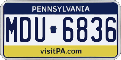 PA license plate MDU6836
