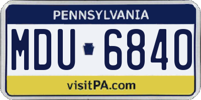 PA license plate MDU6840