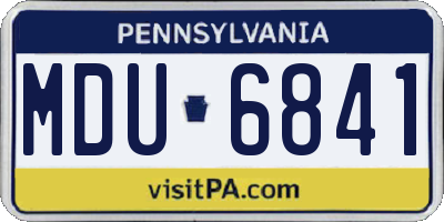 PA license plate MDU6841