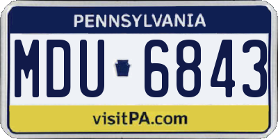 PA license plate MDU6843