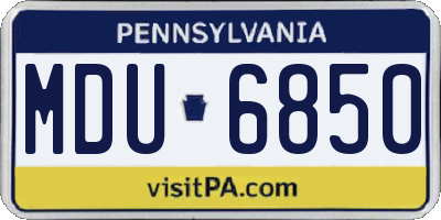 PA license plate MDU6850