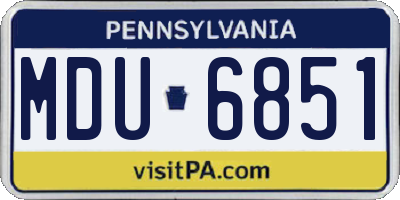 PA license plate MDU6851