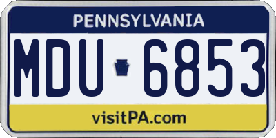 PA license plate MDU6853