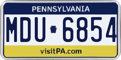 PA license plate MDU6854