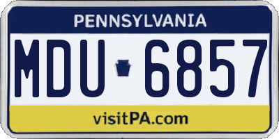 PA license plate MDU6857