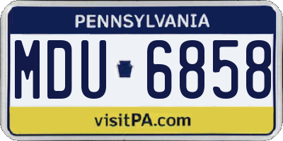 PA license plate MDU6858
