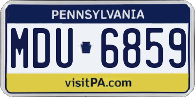 PA license plate MDU6859