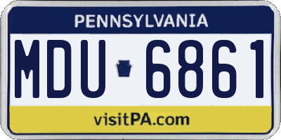 PA license plate MDU6861