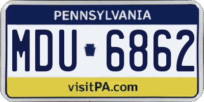 PA license plate MDU6862