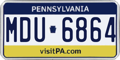 PA license plate MDU6864
