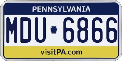 PA license plate MDU6866
