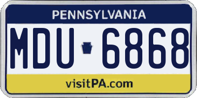 PA license plate MDU6868