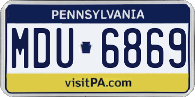 PA license plate MDU6869